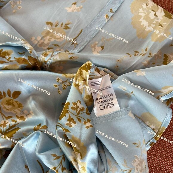 Reformation Marguerite Silk Dress in Heavenly Blue - Picture 9 of 11